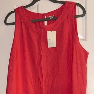 a new day Women’s Coral Sleeveless Linen-Blend Tank Dress